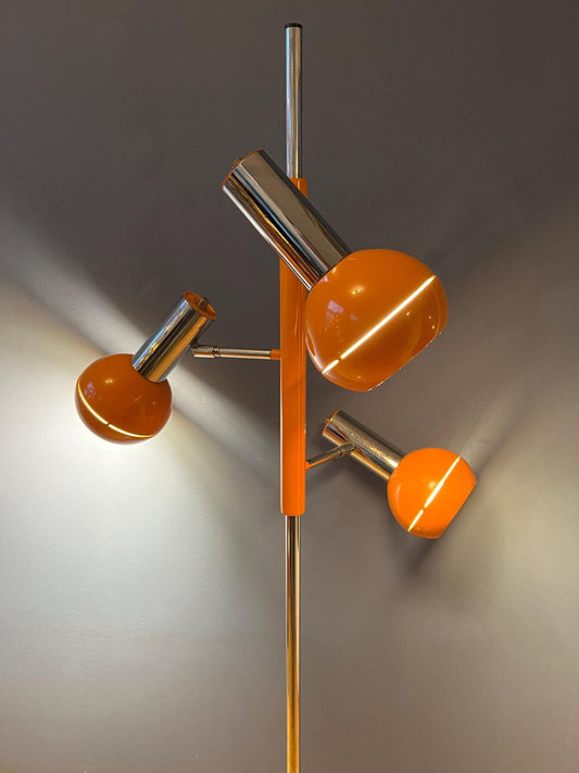 Orange Dijkstra Triple Eyeball Space Age Floor Lamp