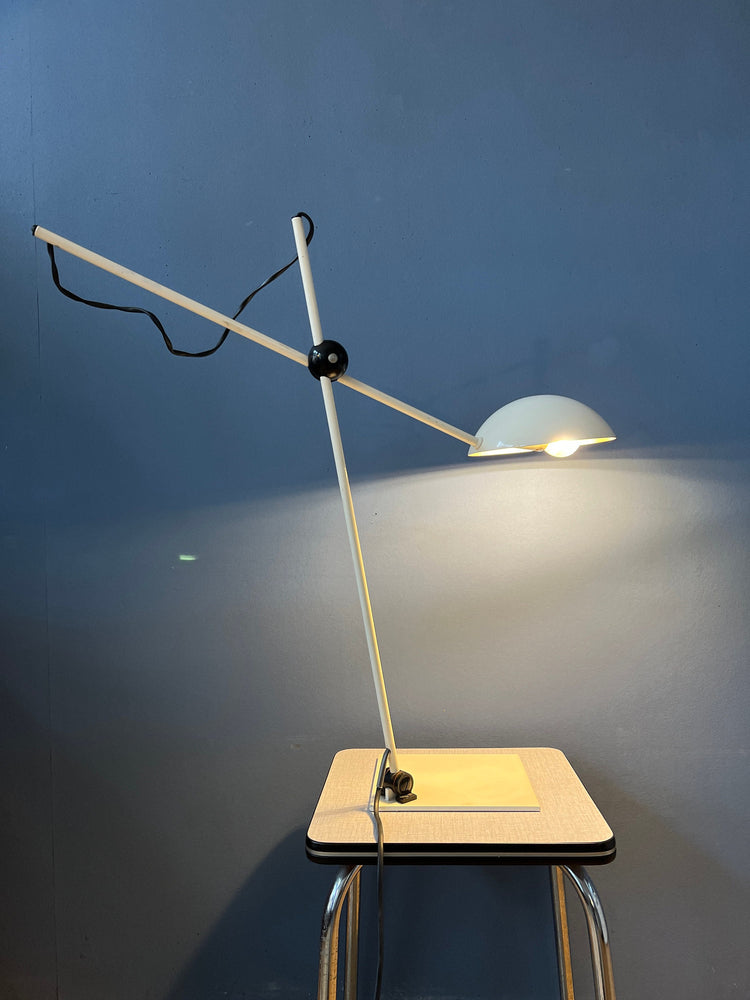 Adjustable White Mid Century Desk Lamp