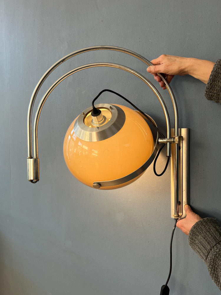 Vintage Space Age Hala Double Arc Mushroom Wall Lamp