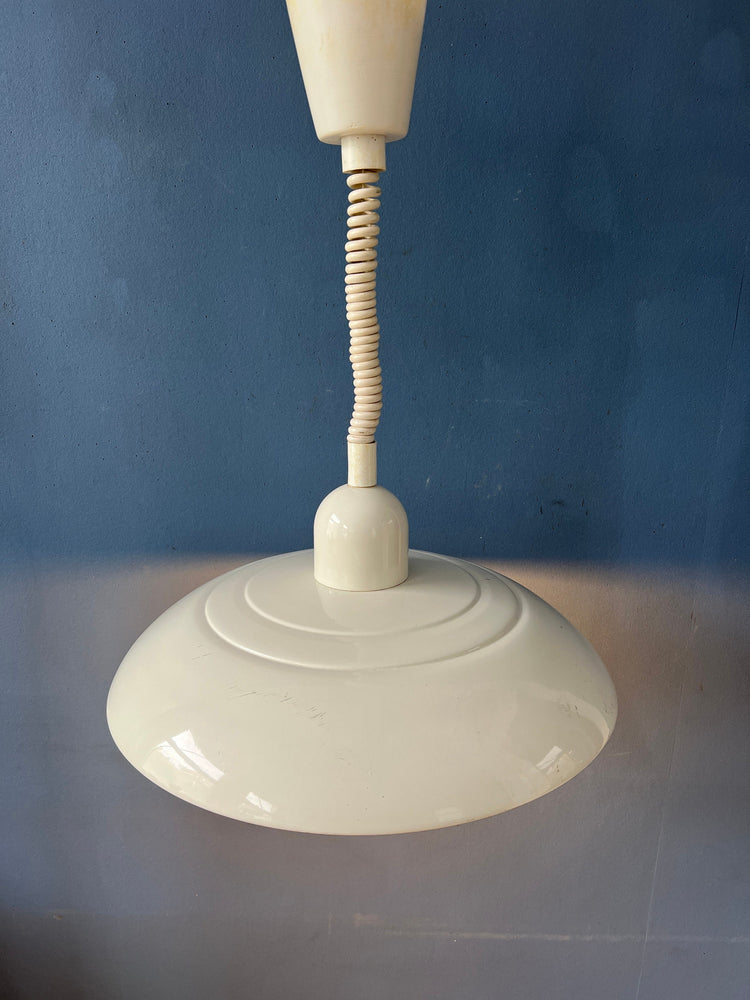 Vintage Beige Metal Space Age Pendant Lamp