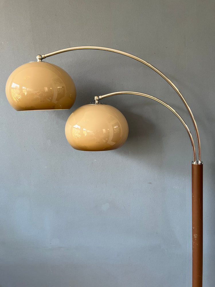 Vintage Dijkstra Double Arc Mushroom Floorlamp | Space Age Lighting | Retro 70s Standing Light