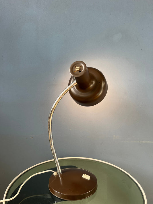 Vintage Flexible Arm Brown Space Age Table Lamp