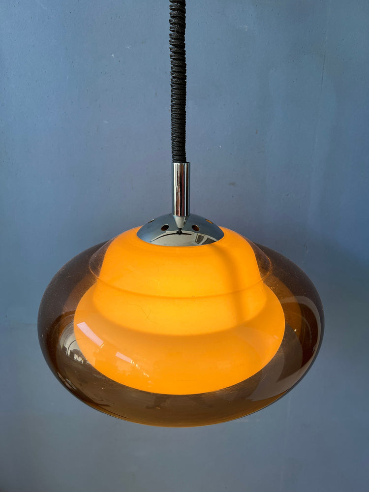 Herda Pendant Lamp - Space Age Pendant Light - Acrylic Glass Light Fixture - 70s Rise and Fall Lamp