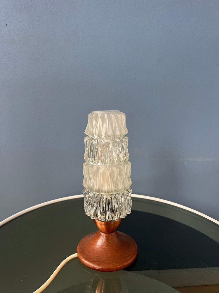 Crystal Glass Mid Century Table Lamp