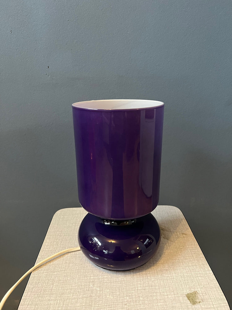 Purple Vintage Ikea Lykta Glass Table Lamp