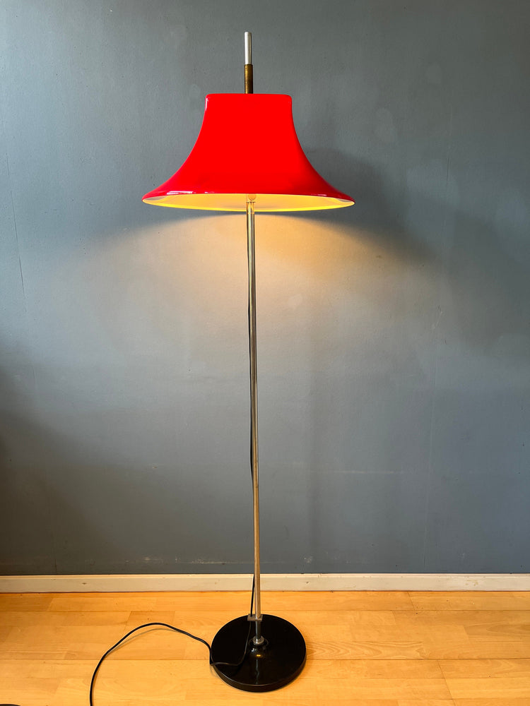 Red Willem Hagoort Space Age Floor Lamp - Mid Century Acrylic Glass Lamp