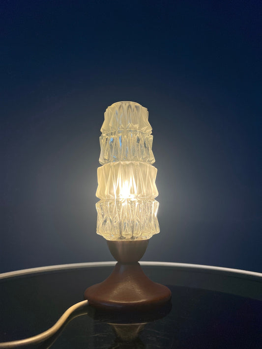 Crystal Glass Mid Century Table Lamp