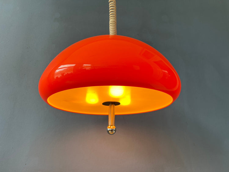 Orange Guzzini Cabras Space Age Pendant Lamp by Luigi Massoni