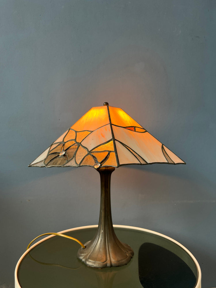 Colourful Art Deco Stained Glass Table Lamp