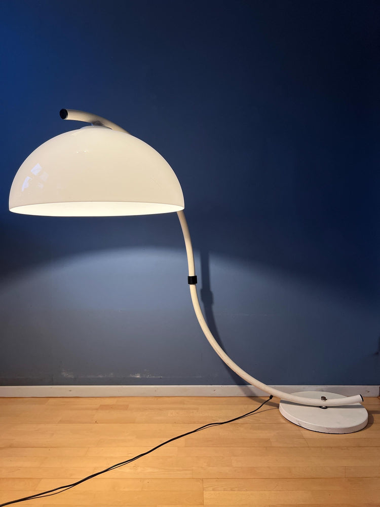 White Mid Century Dijkstra Flexible Snake Mushroom Floor Lamp