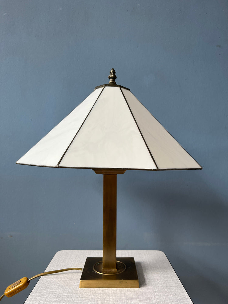 Vintage Beige Art Deco Table Lamp