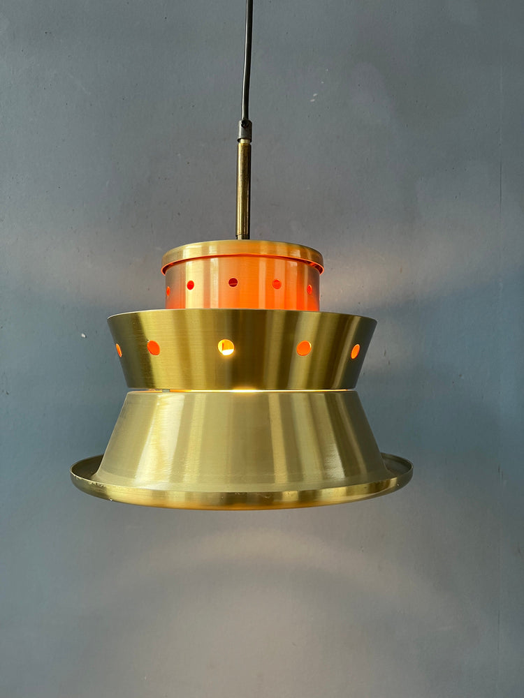 Metallic Doria Leuchten Space Age Hanging Lamp