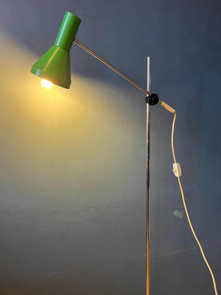 Vintage Mid Century Apple Green Adjustable Floor Lamp