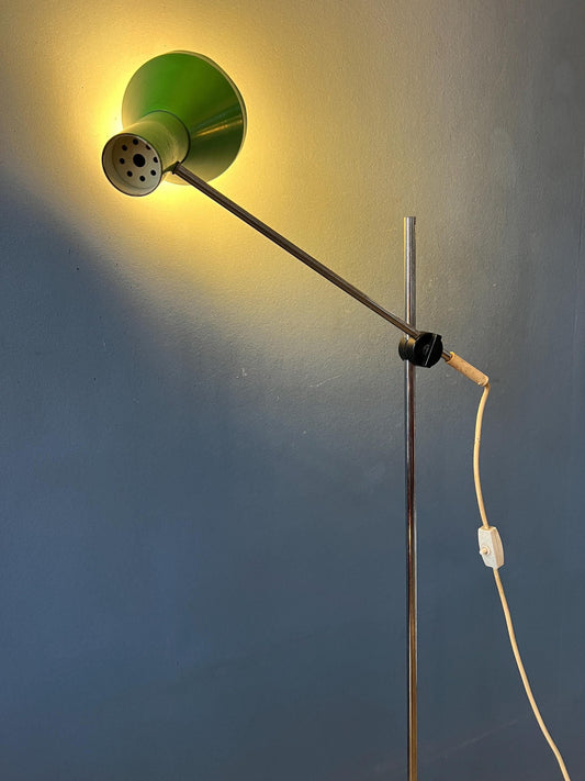 Vintage Mid Century Apple Green Adjustable Floor Lamp