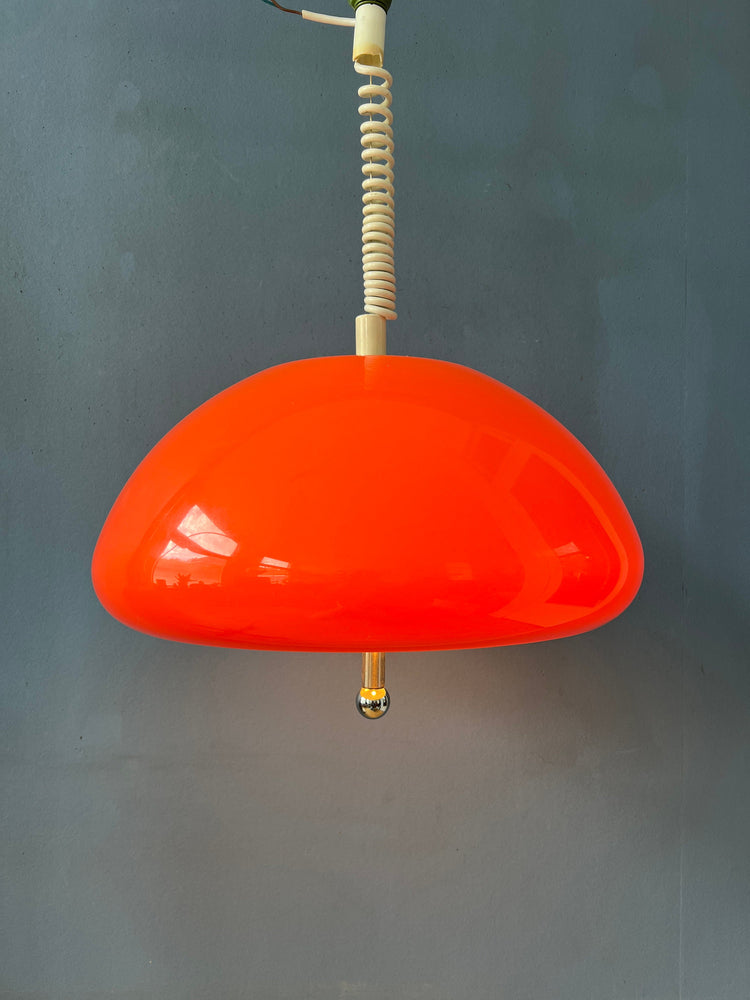 Orange Guzzini Cabras Space Age Pendant Lamp by Luigi Massoni