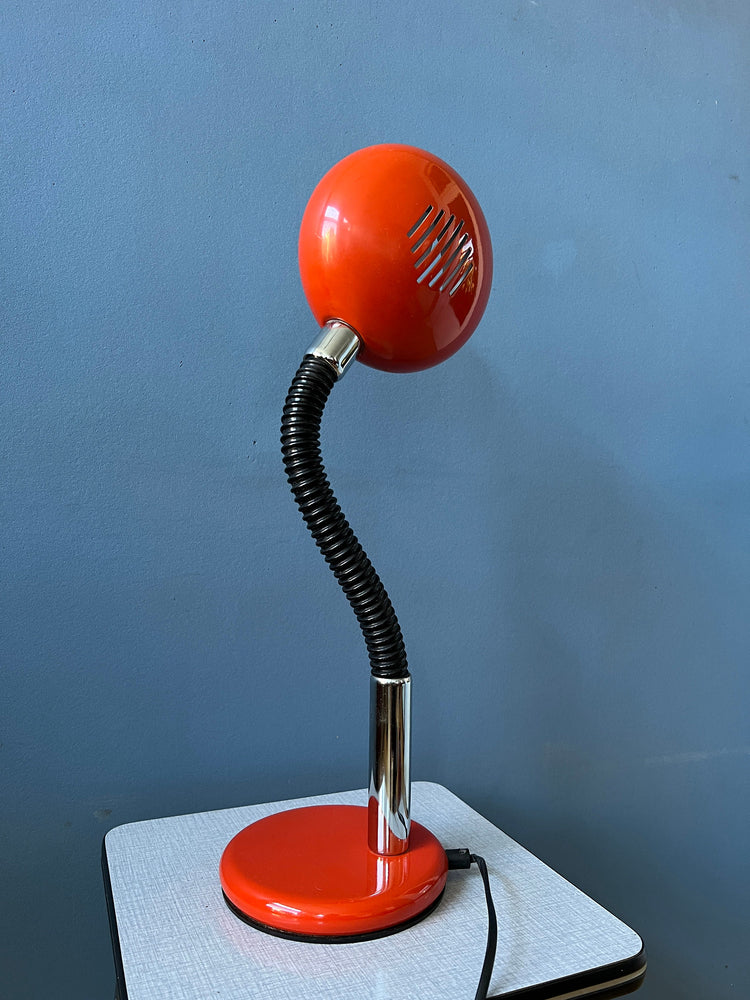 Red Flexible / Adjustable Mid Century Space Age UFO Table Lamp