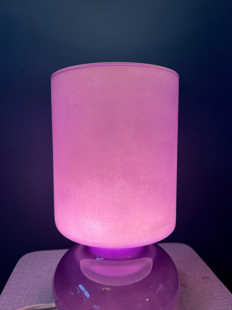 Purple Vintage Ikea Lykta Glass Table Lamp