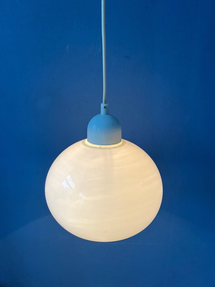 Small White Space Age Mushroom Hanging Lamp