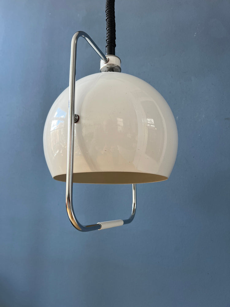 Vintage GEPO Eyeball Pendant Lamp - Beige Mid Century Modern Light Fixture