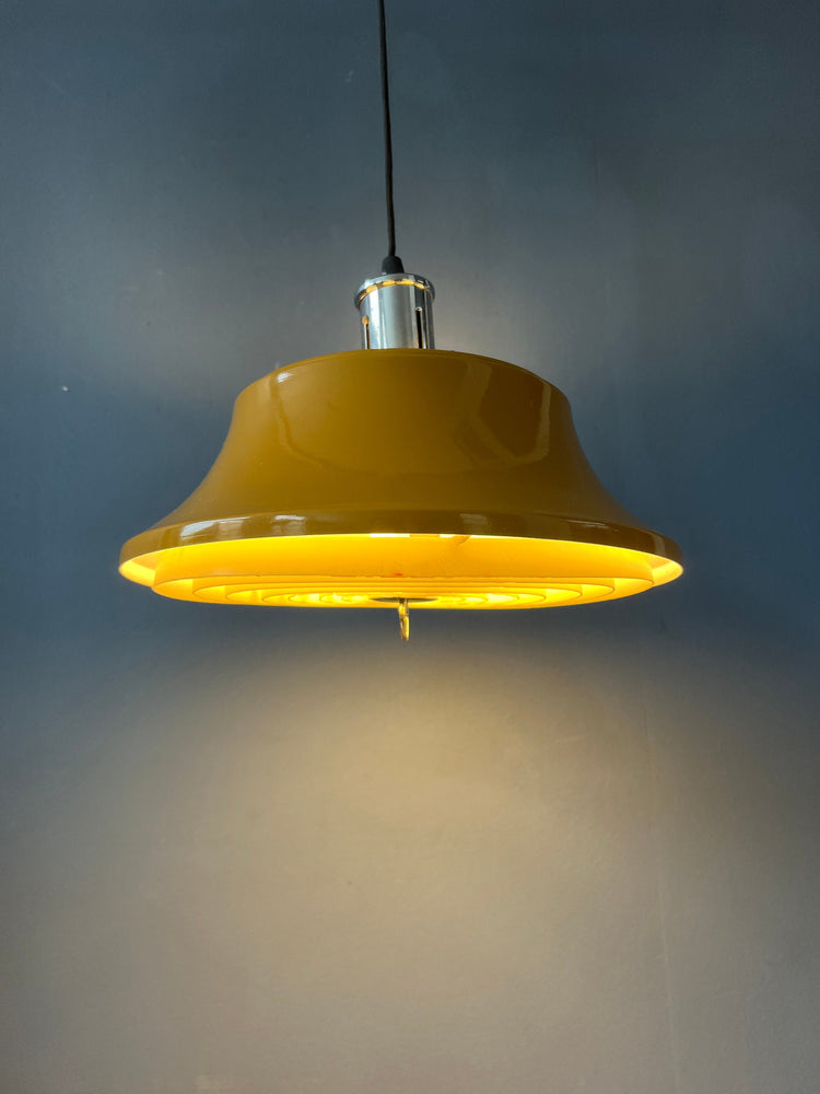 Yellow Mid Century Metal Pendant Light