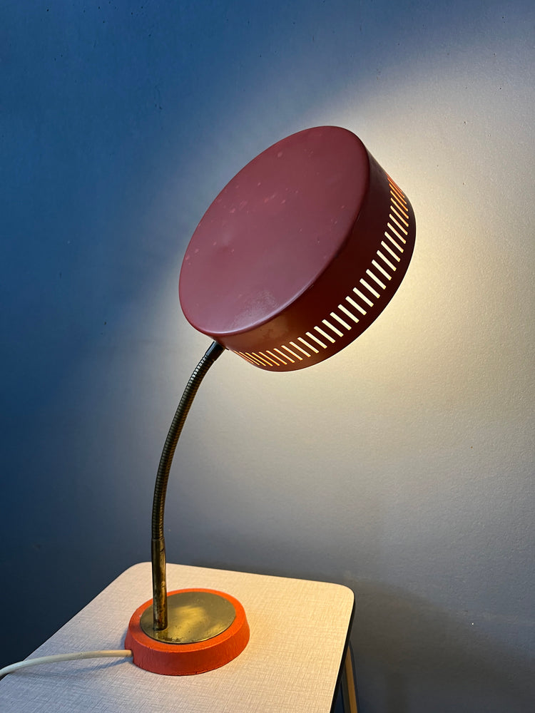 Red Mid Century Space Age UFO Table Lamp