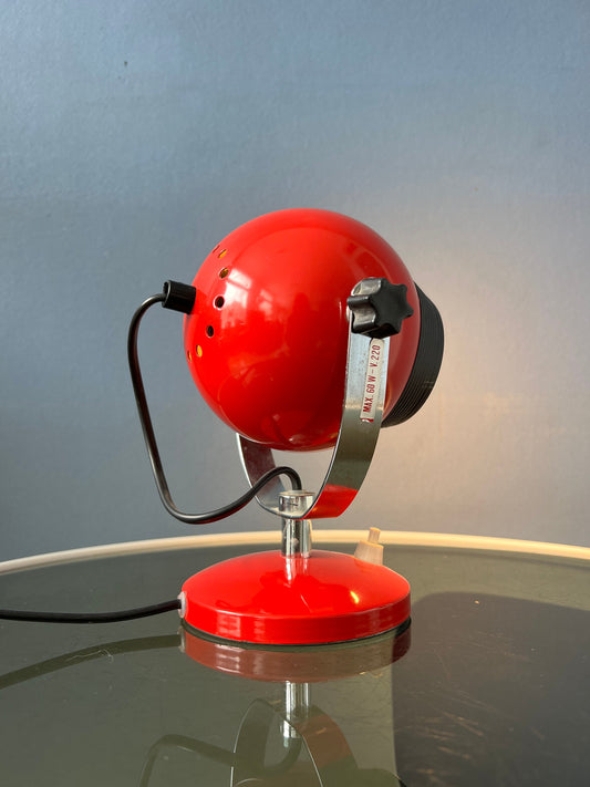 Red Mid Century Space Age Eyeball Table Lamp