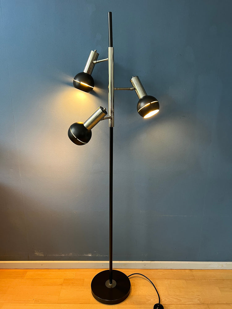 Vintage Black Wilko Eyeball Space Age Floor Lamp