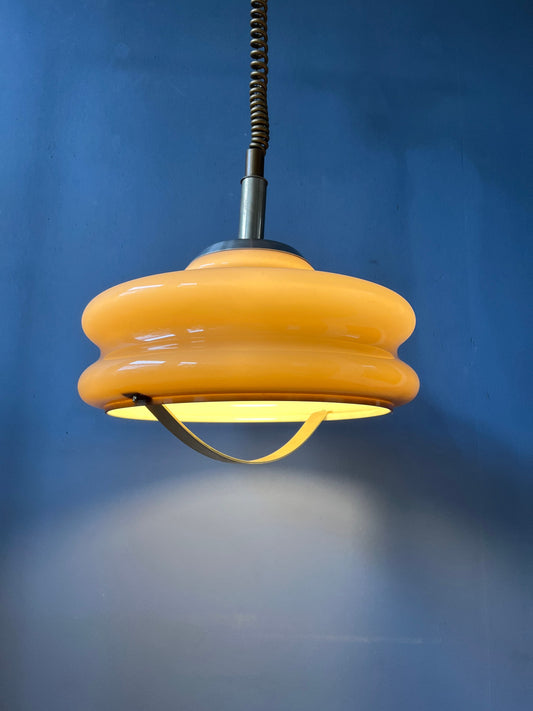 Vintage Space Age Pendant Light by Herda with Acrylic Glass Mushroom Shade