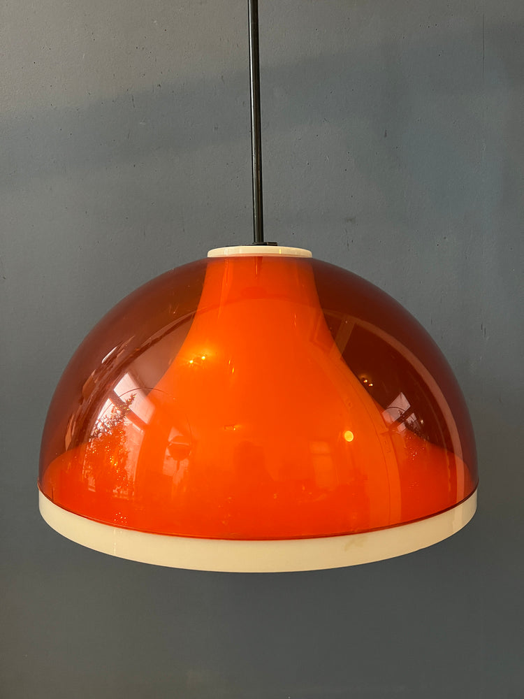 Dijkstra Orange Smoked Acrylic Glass Space Age Pendant Lamp