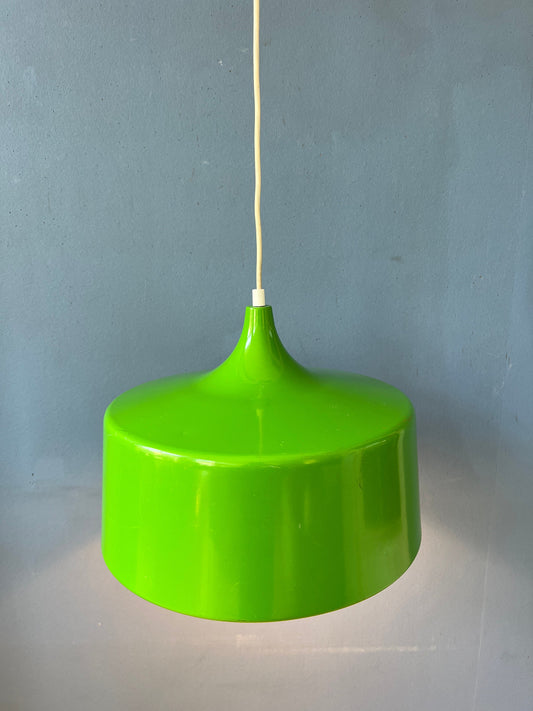 Green Pendant Lamp - Vintage Space Age Hanging Lamp - Mid Century Light Fixture