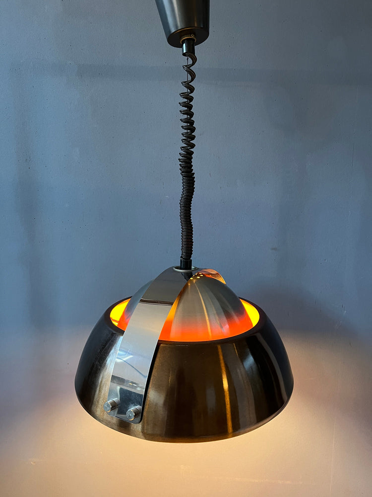 Orange Lakro Amstelveen Space Age Pendant Light with Rise-and-Fall