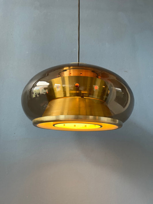 Vintage Pendant Lamp | Doria Leuchten Space Age Lamp | 70s Glass Light