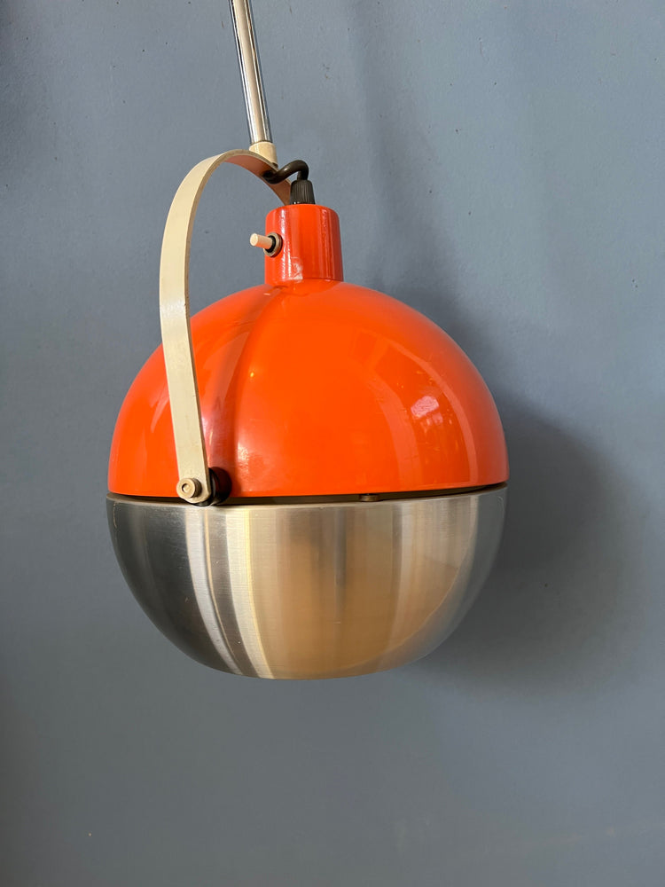 Orange Mid Century Eyeball Wall Lamp / Fishing Rod Light