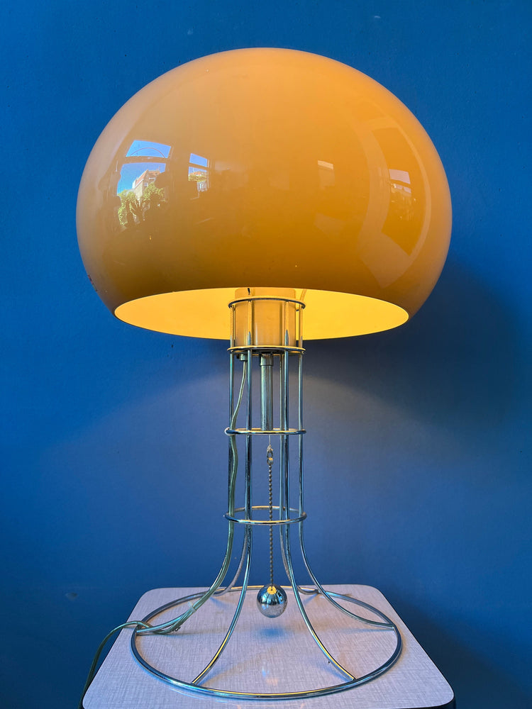 Herda's Classic Mushroom Table Lamp / Space Age Desk Light / Mid Century Modern Lighting / Chrome 70s