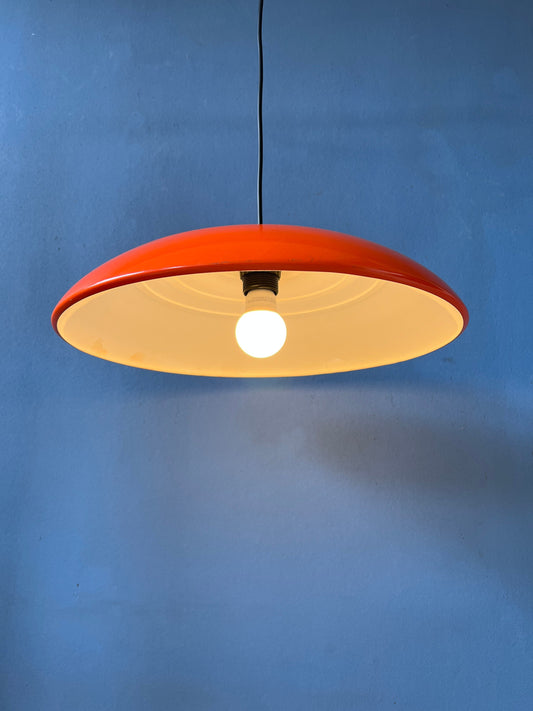 Vintage Industrial Orange/Red Pendant Lamp/Light Fixture