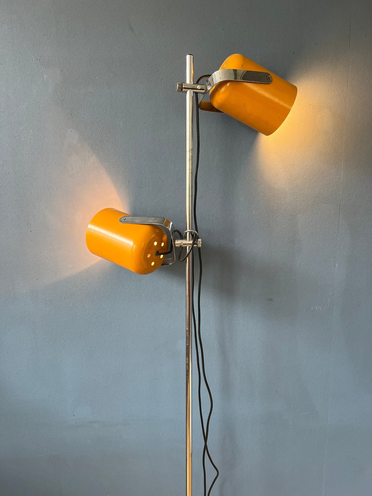 Yellow Herda Space Age Floor Lamp | Mid Century Vintage Standing Light