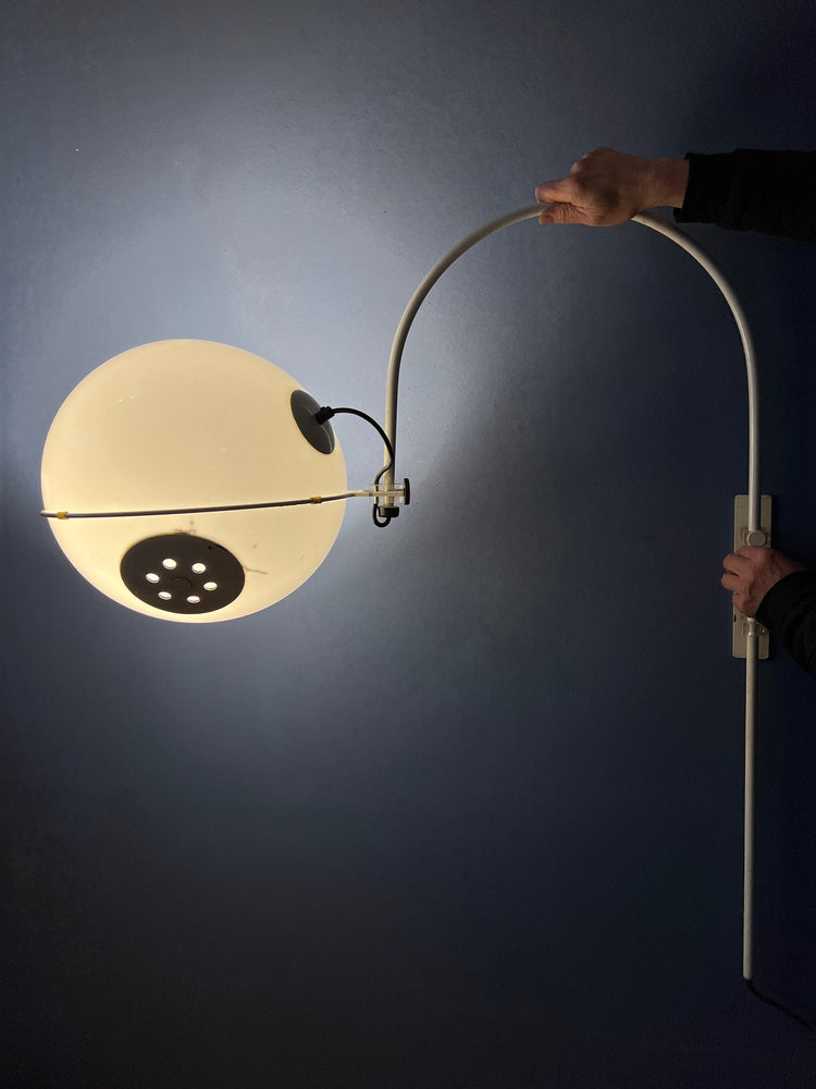 GEPO Space Age Arc Wall Light with White Mushroom Shade