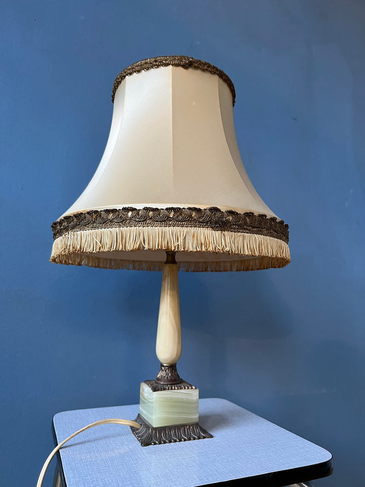 Art Deco Style Table Lamp with Marble Base