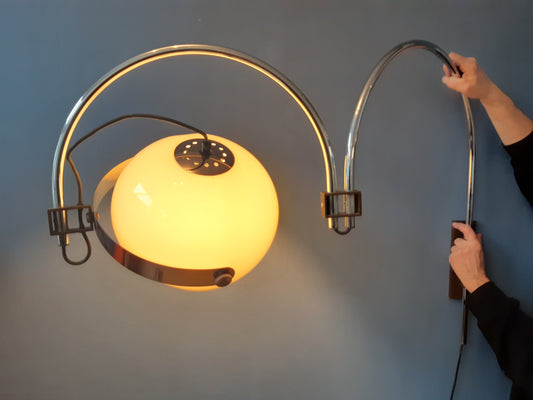 Vintage Dijkstra Double Arc Mushroom Wall Lamp | Space Age Lamp