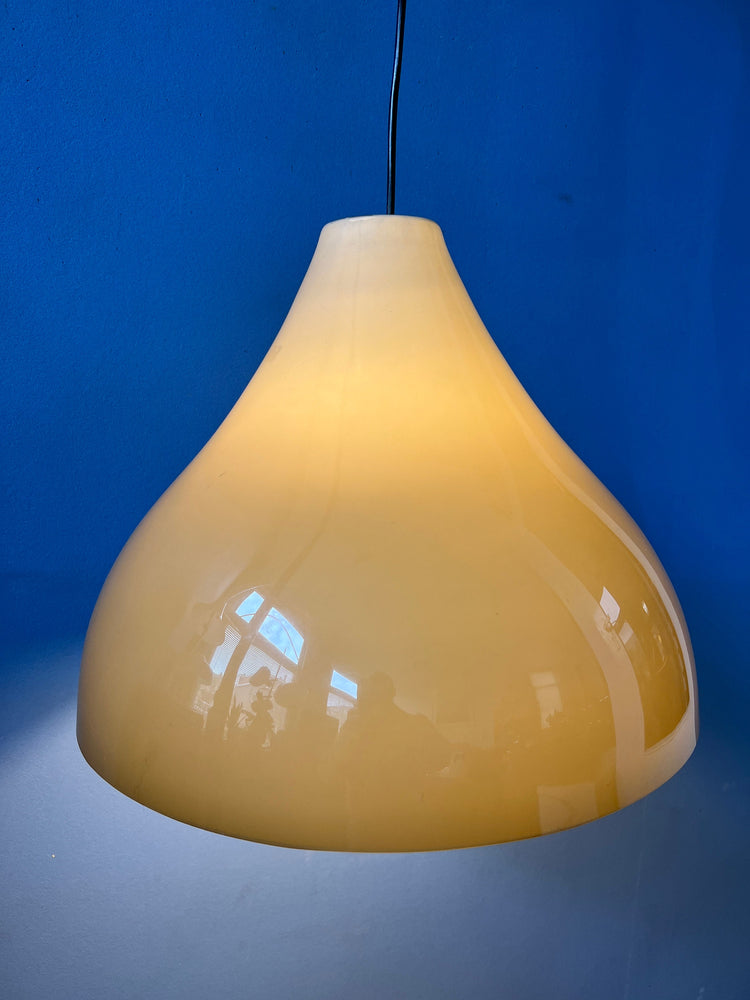 Vintage Mocca-Coloured Space Age Pendant Light | Mid Century Modern Lamp | Retro 70s Ceiling Lamp