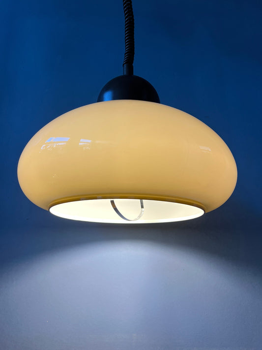 Space Age Mushroom Pendant Light by Dijkstra - Beige Mid Century Light Fixture