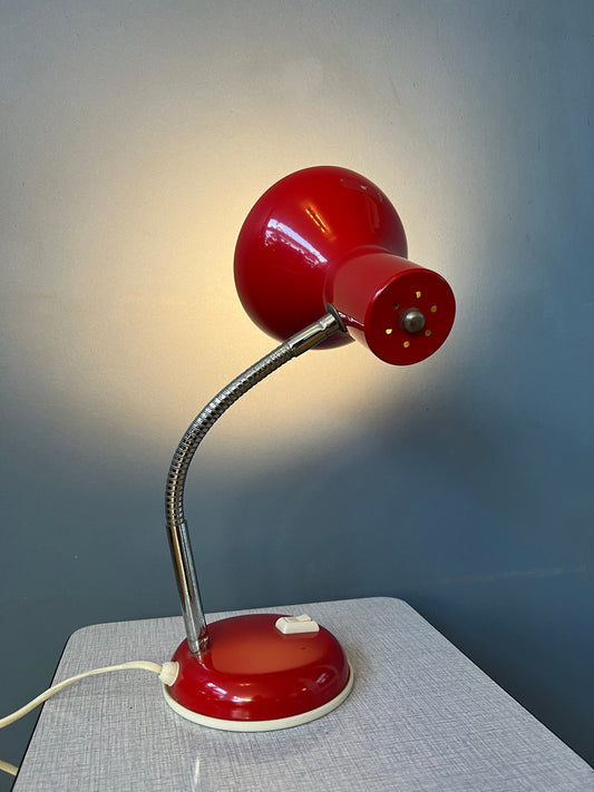 Vintage Flexible Red Spage Age Table Lamp