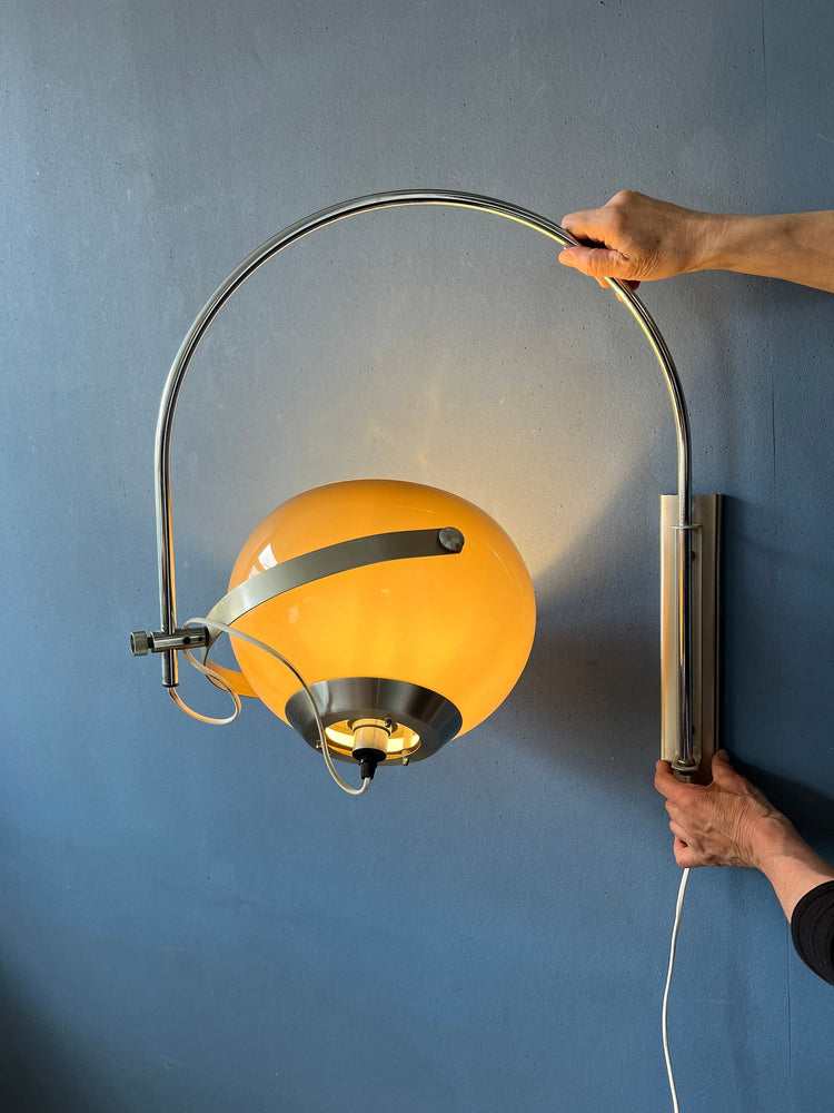 Mushroom Arc Wall Lamp by Dijkstra | Space Age Lamp | Mid Century Vintage Sconce