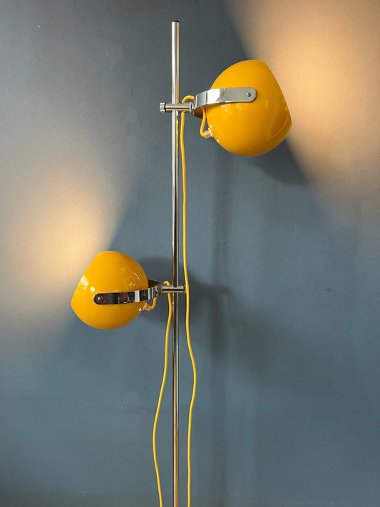 Yellow Vintage Herda Space Age Eyeball Floor Lamp