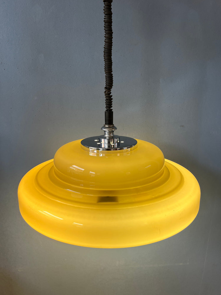 Mid Century Herda Pendant Light / Space Age Ceiling Lamp / Vintage Lighting