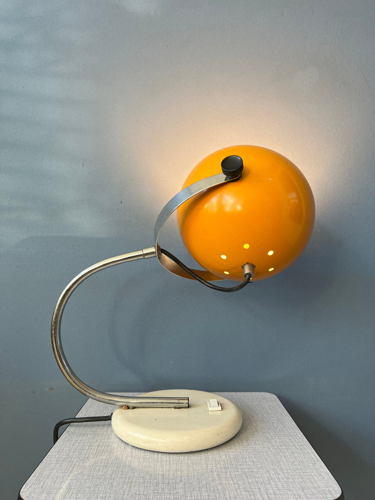 Yellow GEPO Eyeball Desk Lamp / Mid Century Space Age Table Lamp