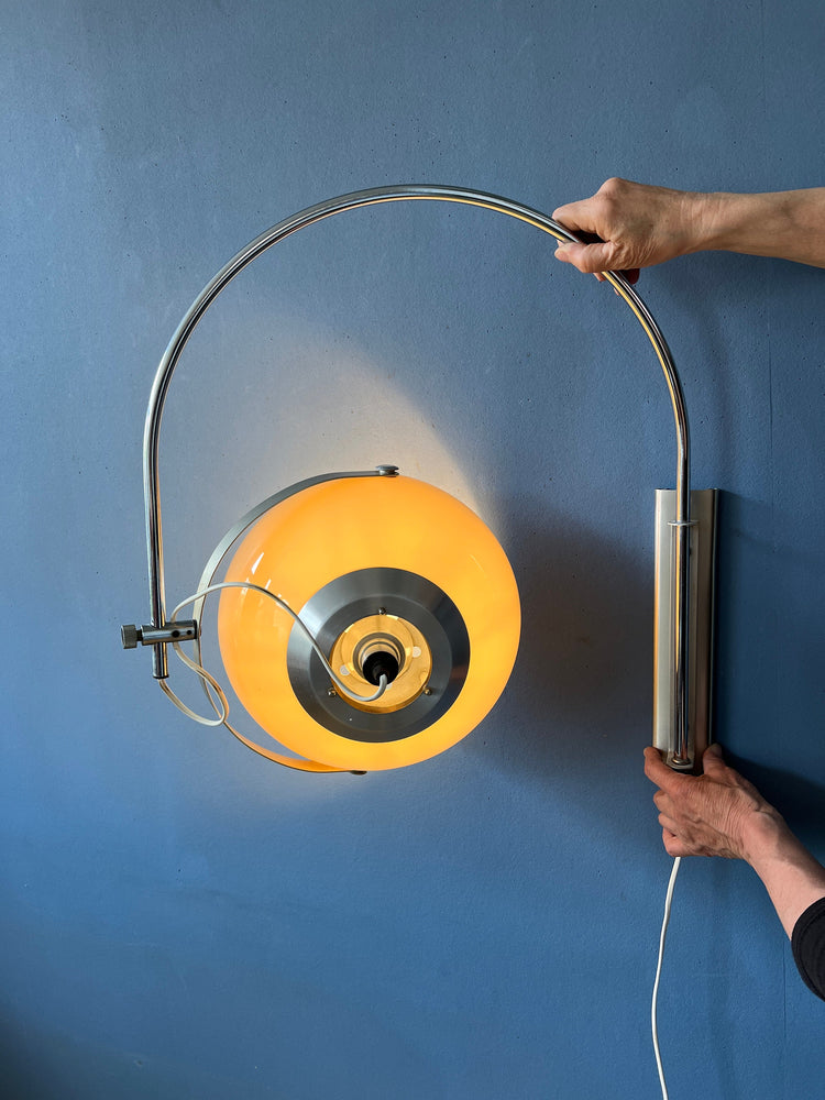 Mushroom Arc Wall Lamp by Dijkstra | Space Age Lamp | Mid Century Vintage Sconce