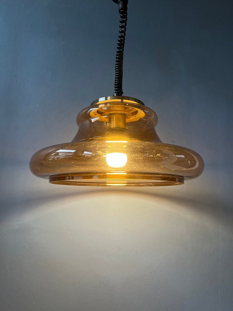 Space Age Pendant Light by Herda / Vintage Mid Century Ceiling Lamp