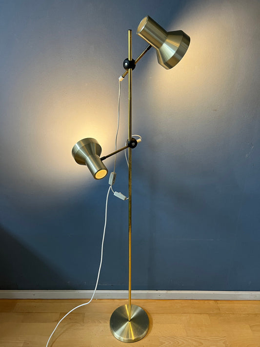 Mid Century Floor Lamp with Aluminium Spots / Space Age Standing Light