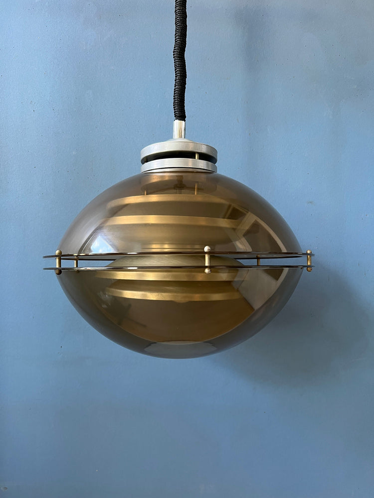 Vintage Space Age Pendant Light by Herda / Mid Century Lighting Fixture / Guzzini Style Retro Lamp